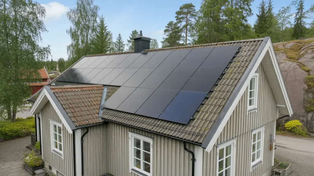 installation av solpaneler p villa i kersberga ster ker